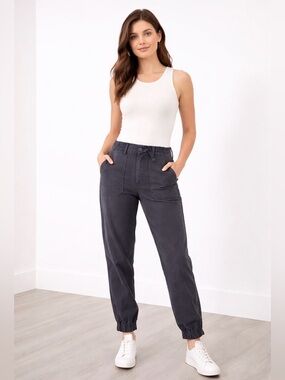 Banana Republic NWT Pants Women 2P Gray Elastic Hem Zip Ankle Stretch  New